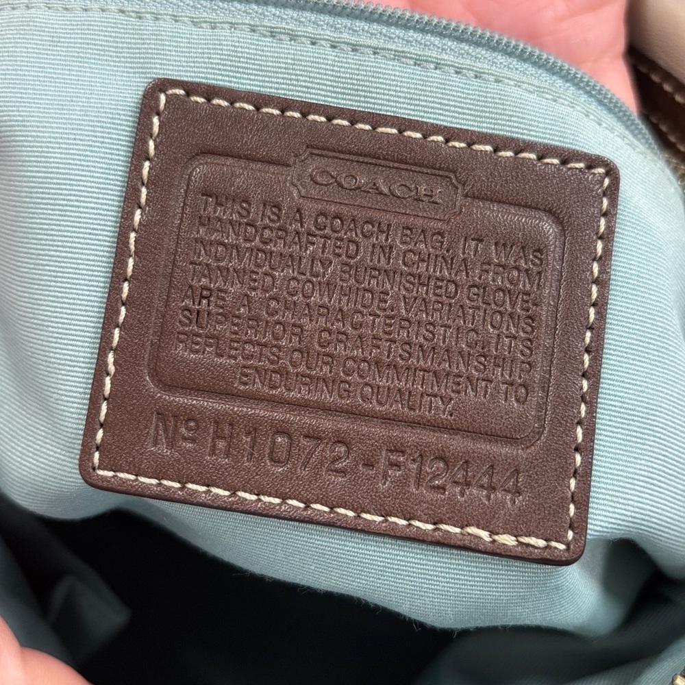 Used Coach Bucket Bag. Cream/ Brown - Picture 5 of 9